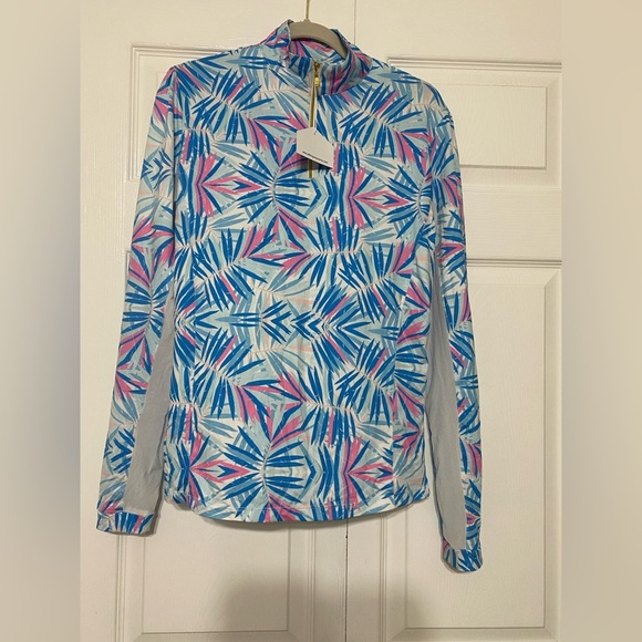 All Things Equestrian Women's Blue and Pink Patterned Top size L - Picture 5 of 5